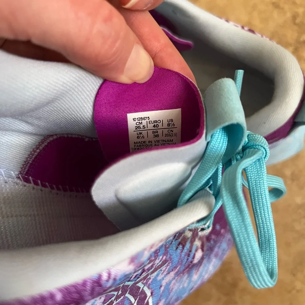 Asics Vibrant Purple and Teal Sneakers - Picture 6 of 7